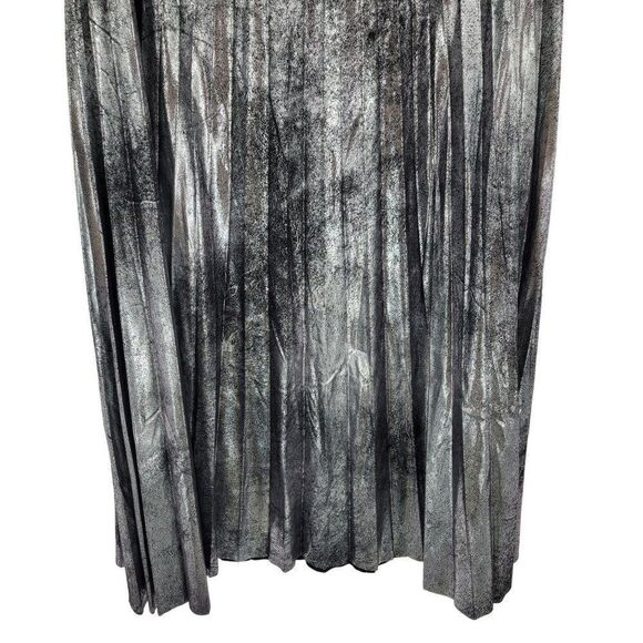Romeo Juliet Couture Skirt Grunge Pleated Metallic Distressed Silver Midi S - Picture 11 of 14